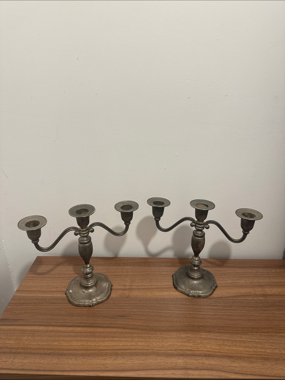 International silver company, Silver plated 3-Arm Candelabra Pair